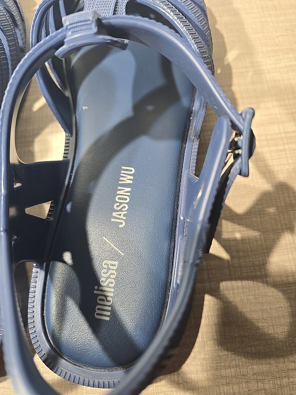 Melissa Jason Wu Navy Blue Woven Jelly Sandals - Picture 7 of 13